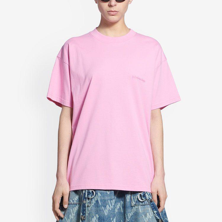 Balenciaga T-shirt con Logo Rosa 612965TJV875700