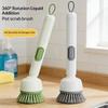 Soap Dispensing Dish Brush With Non Scratch Bristles And Hanging Loop For Kitchen Pots Pans Dishes Cleaning