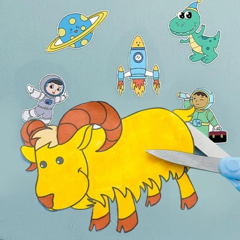 Kinder-Zeichenrolle, klebriges Farbfüllpapier, Graffiti-Schriftrolle, Malpapierrolle für Kinder, DIY-Malerei, Lernspielzeug