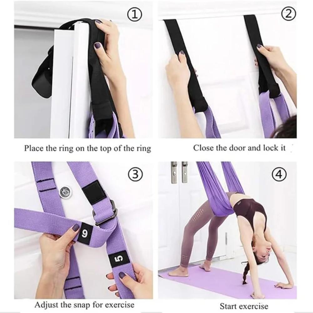 Yoga Strap Stretch Band Adjustable Aerial Anti-gravity Fitness Elastic Rope Women Pilates Hammock Stretch Home Inversion Train