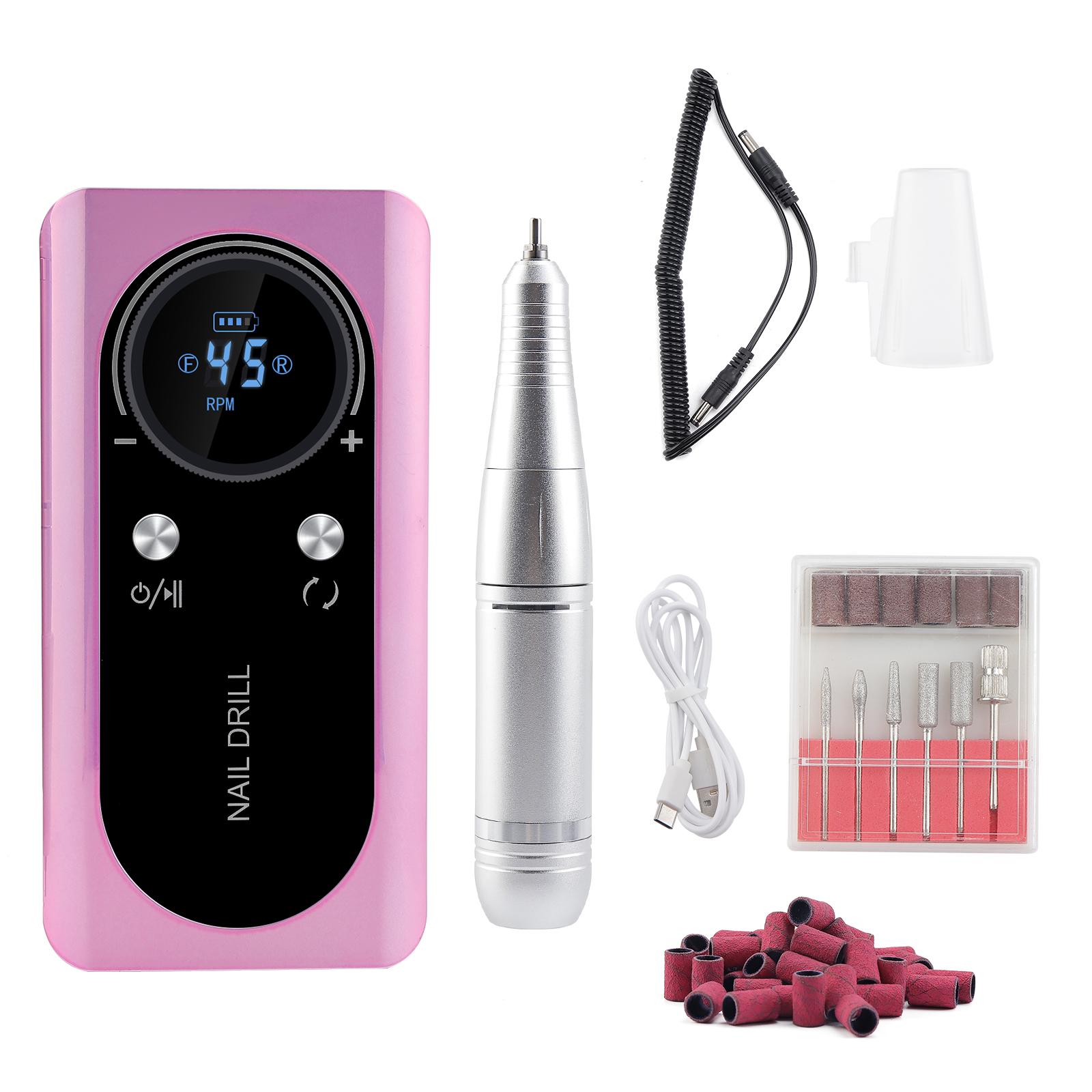 

Портативный набор машинки для маникюра 45000 об/мин, перезаряжаемая электрическая машинка для маникюра, профессиональные фрезы для гелевого лака фиолетовый