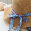 Trendy Fisherman'S Hat, Hat With Wavy Brim, Straw Woven With Ribbon Ties, Women'S Bucket Hat