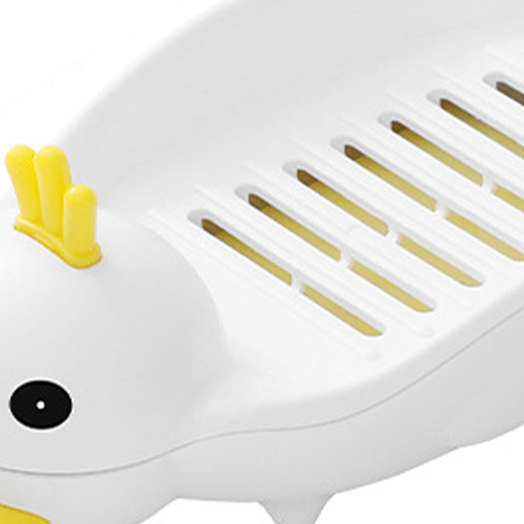 Duck Soap Dish Household Cartoon Double Drain Yellow Duck Shape Soap Rack for Bathroom