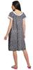 Moomaya Printed Short Sleeve Knee Length Nightdress Round Neck Sleepwear