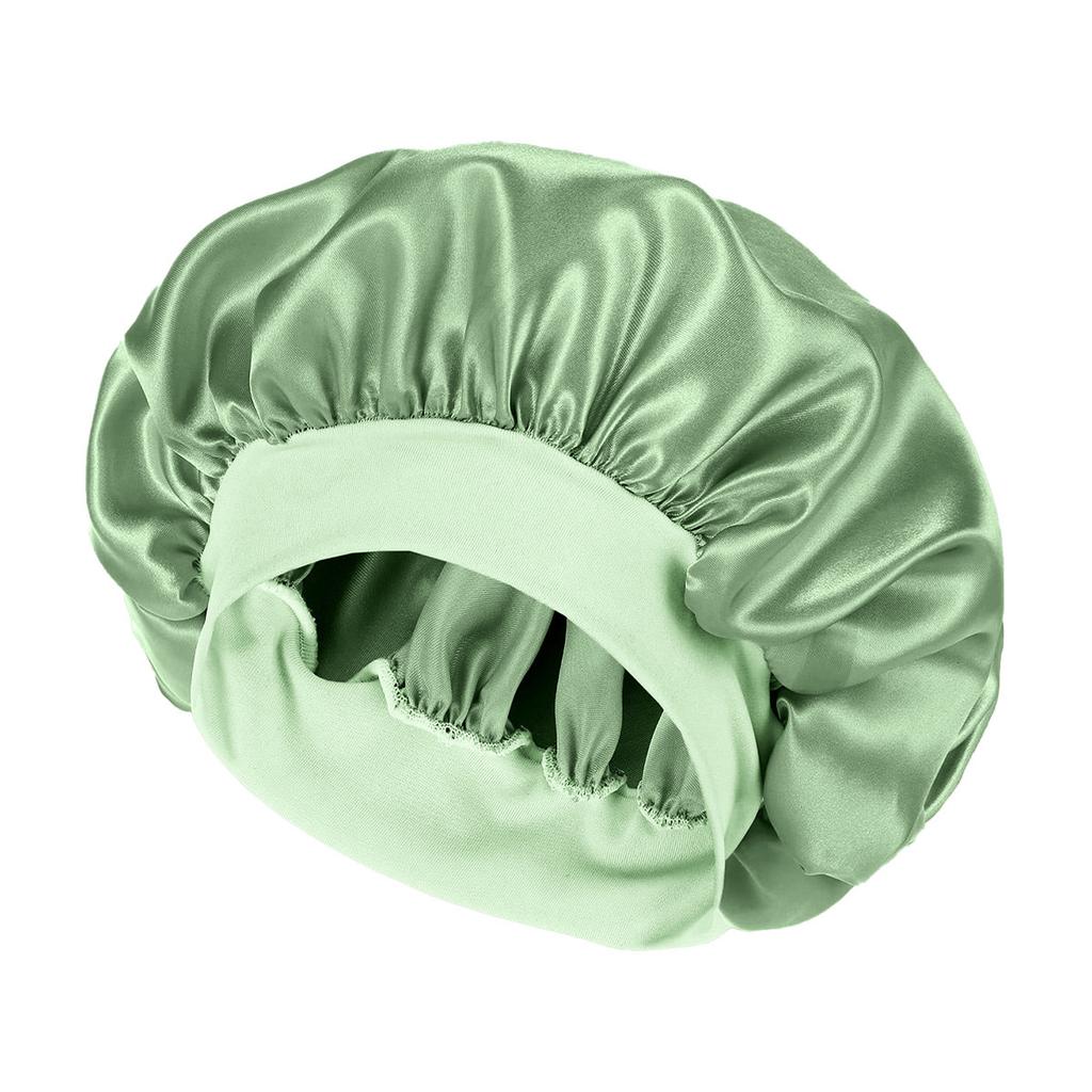 Wide-brimmed high-elastic satin nightcap, women's beauty salon hair care hat, confinement chemotherapy cap