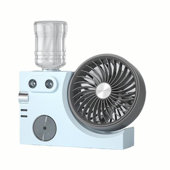 

Portable Mist Table Fan Ultra-Quiet Operation Desk Fan with Cooling Mist Spray USB Rechargeable Desk Fan for Office Home Travel Bedroom синий