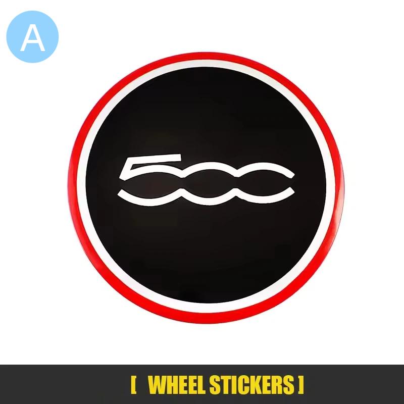 4 piezas de tapas centrales de buje de rueda de coche de 56 mm, pegatinas con emblema para 500