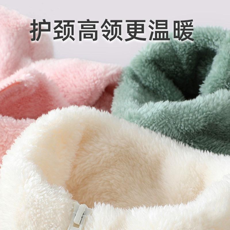 Coral fleece jacket women's autumn and winter stand-up neck cardigan fleece fleece thickened warm double-sided fleece fleece fleece sweater women