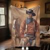 John Wayne Western Cowboy Hat Blanket Soft Comfortable All Seasons Perfect Sofa Office Nap Travel Festive Gift