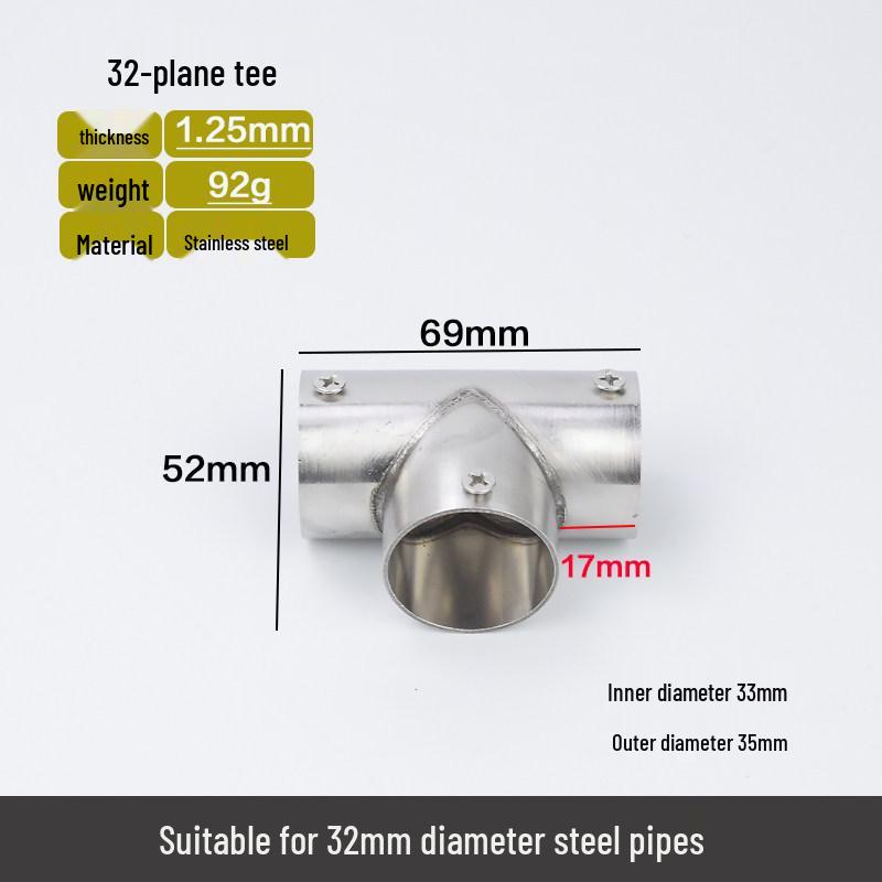 Stainless Steel Right Angle Elbow Union Tee Four-Way Pipe Fitting Combo