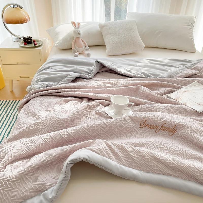 Plapumă răcoroasă de vară din fibre de soia pentru o persoană, plapumă subțire de vară, plapumă pentru aer condiționat, lavabilă la mașină, vară, dublă, dormitor