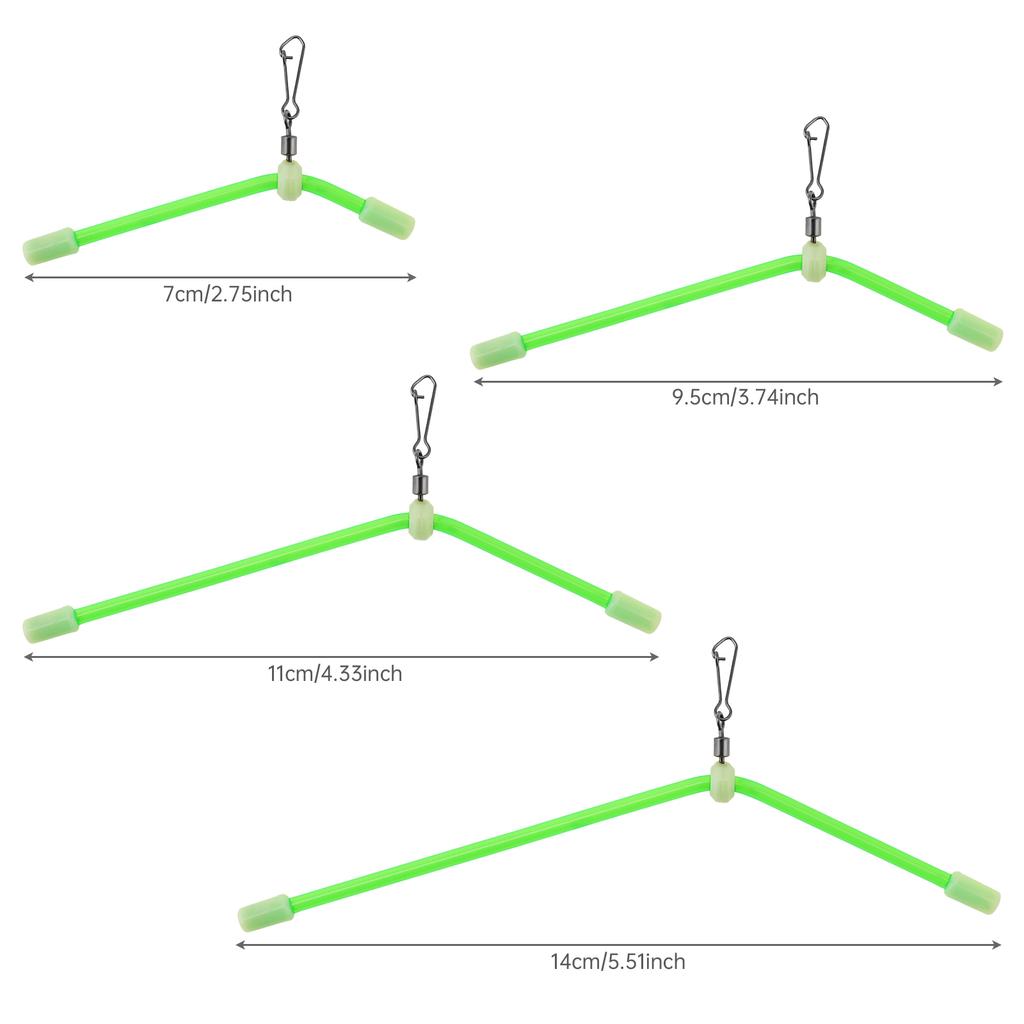 Fishing Float Adjuster Kit,4pcs Small Luminous PVC Balance Tubes, Bobber Connector Stops for Sea Fishing Rigs,Green