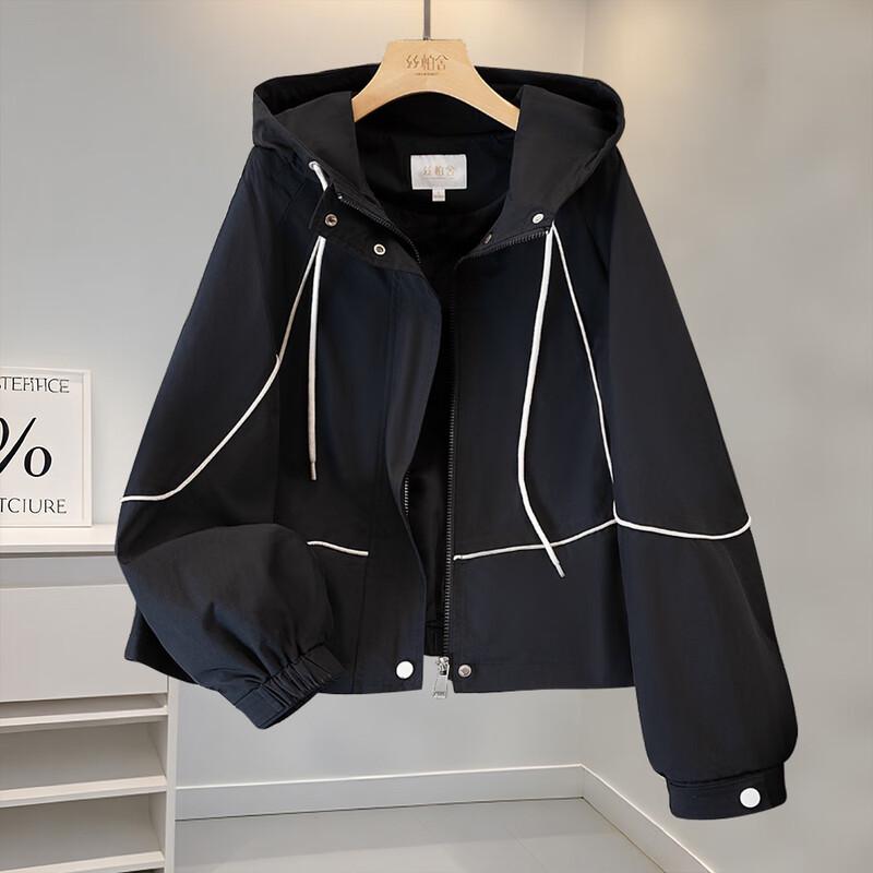 

Женская куртка свободного кроя с капюшоном и длинными рукавами M