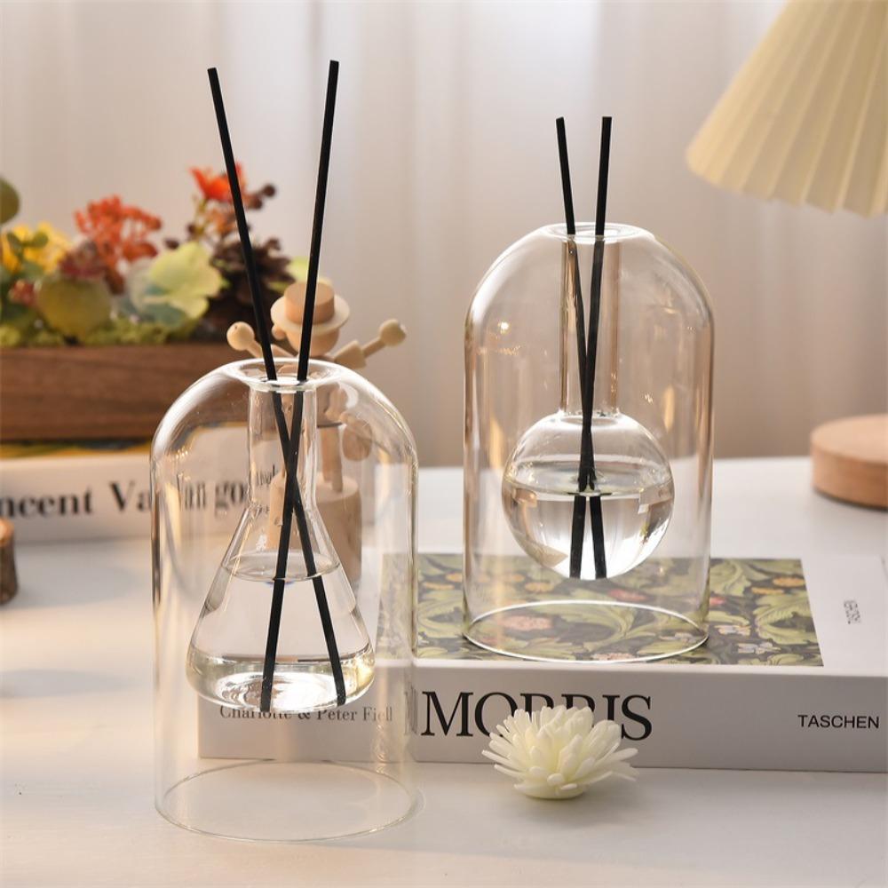 Transparent Coloful Glass Aromatherapy Diffuser Bottle Home Fragrance Essential Oil Container for Modern Home Decorations