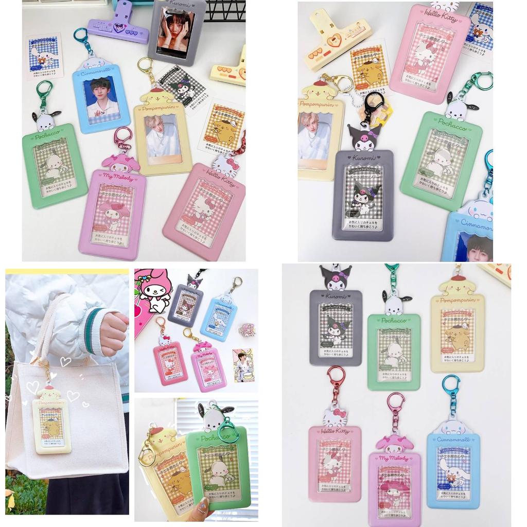 Cute Pvc Cartoon Keychain Holder With Photo Slot And Coin Pocket