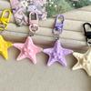Pentagrams Pendant Keyring Colorful Starfish Shaped Keychain Handbag Charm Decoration Stylish Car Key Holder Ornament