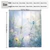 Dragonfly And Flowers Shower Curtain Waterproof Easy To Clean Privacy Protection Print Nature Garden Design Soft Blue Art