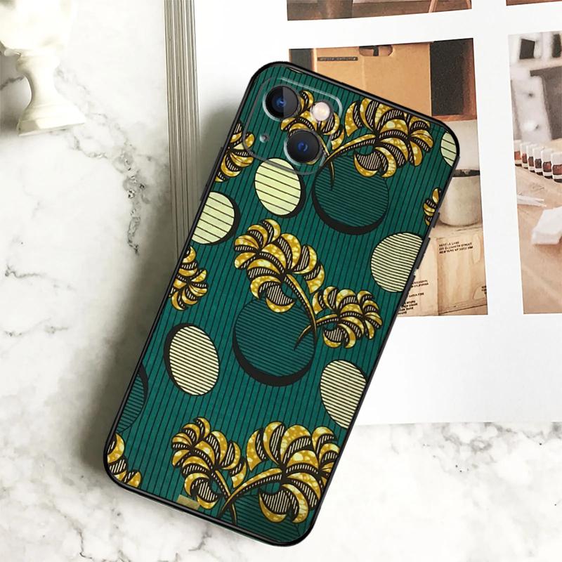 African Wax Print Design Phone Case For iPhone 17 16 15 14 12 11 13 Pro Max Plus 12 13 Mini 16e 17 Air Cover Coque
