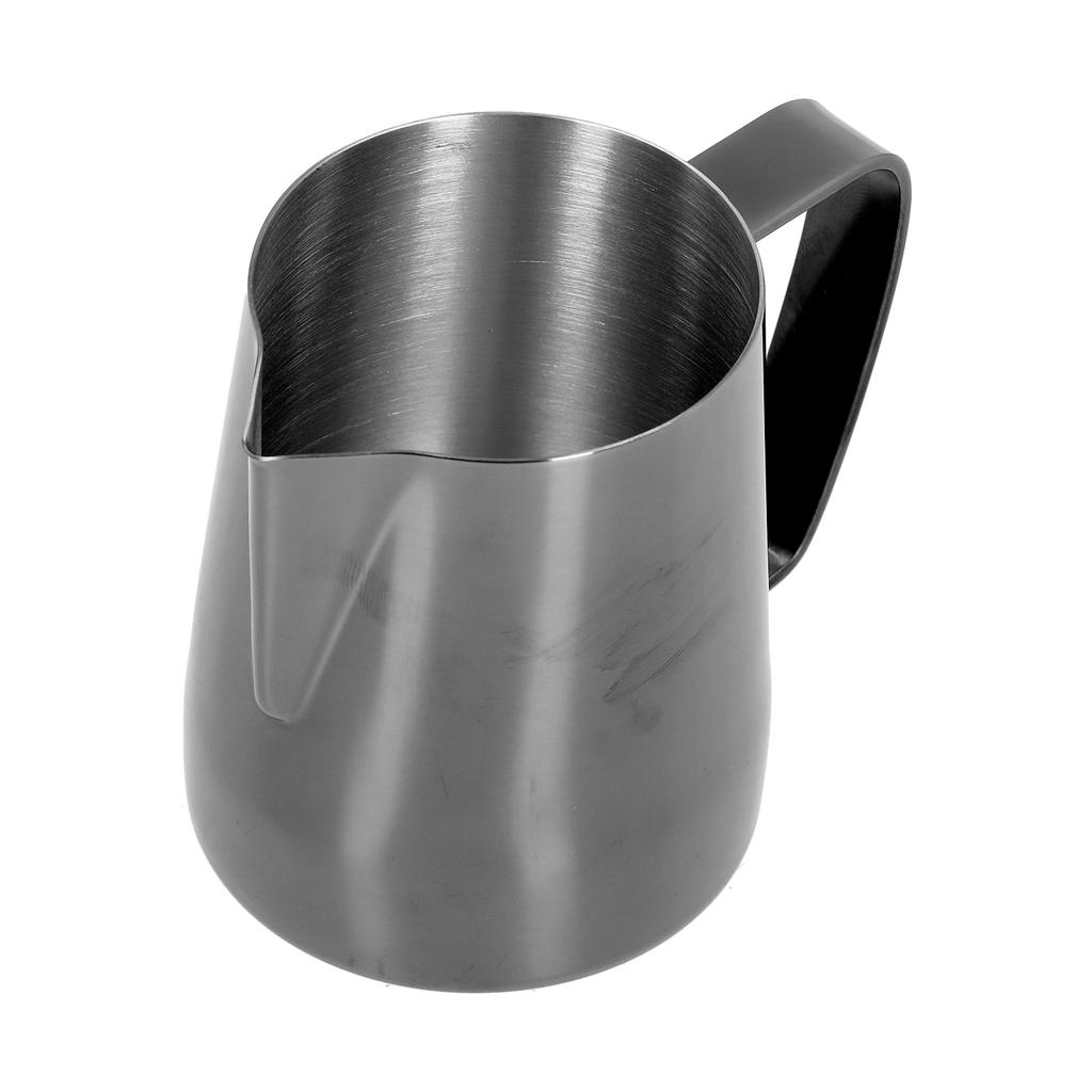 MultiPurpose Coffee Frothing Cup Stainless Steel Pointed Mouth Milk Froth Mug for Home(Black 600ml)