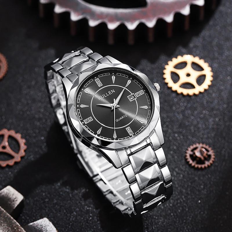 Quartz Mens Watch With Luminescent Dial Calendar Business Style For Adults