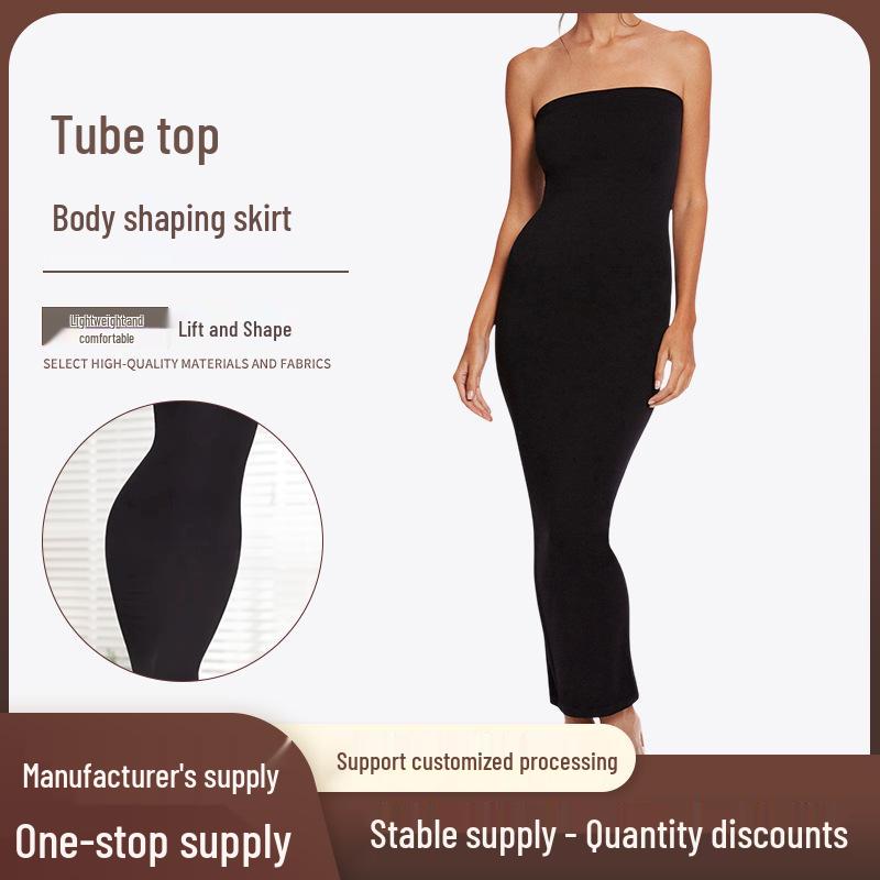 

European & American Slimming Strapless Bodycon Dress - Pure Desire, Backless, Casual, Hip-Hugging Long Dress for Women M