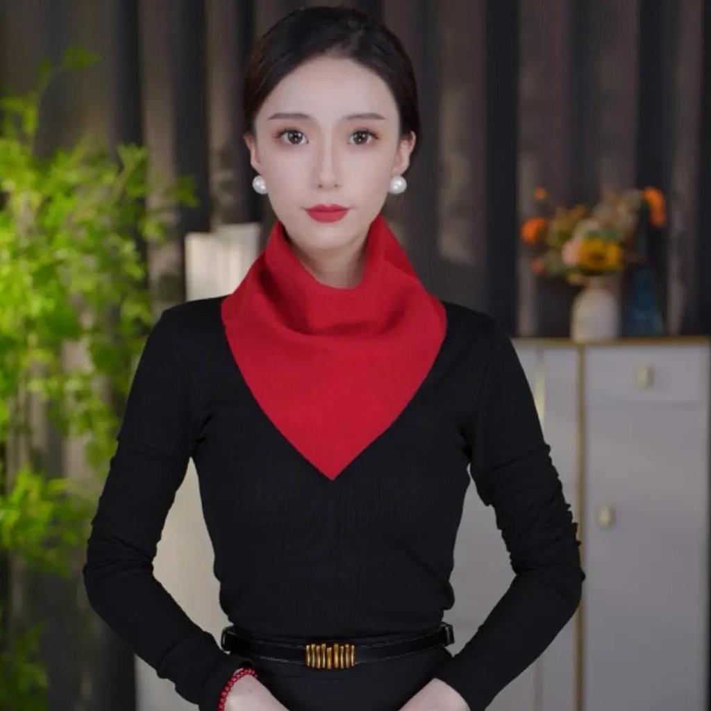 2025 Women's Versatile Silk Triangle Scarf: Warm Double-Sided Snood & Neck Warmer for Autumn/Winter