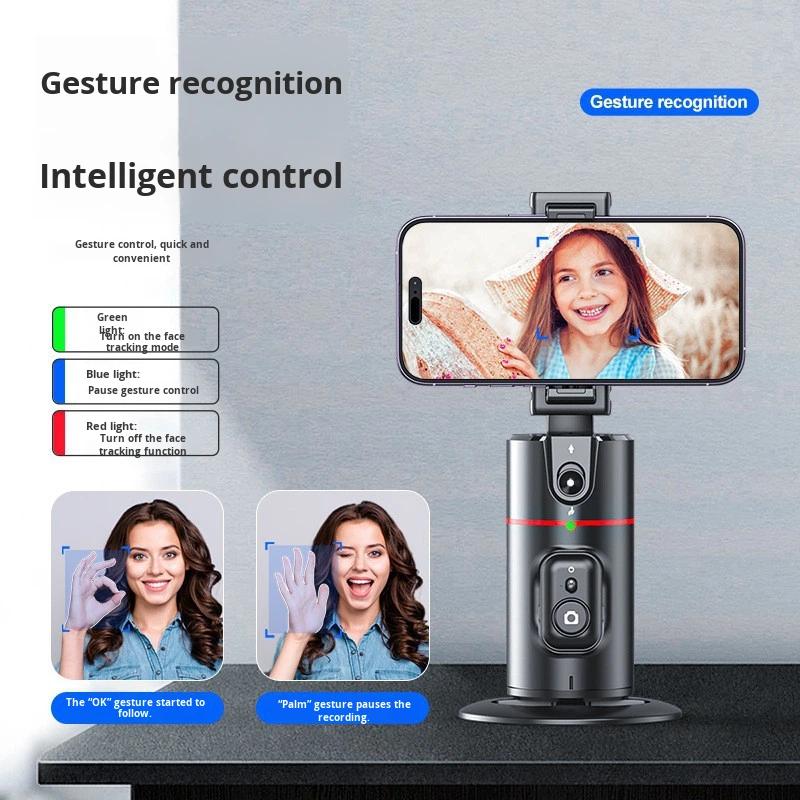 New P02 AI Face Tracking Phone Gimbal 360 Rotation Face Tracking Recognition Phone Holder for Vlog Selfie