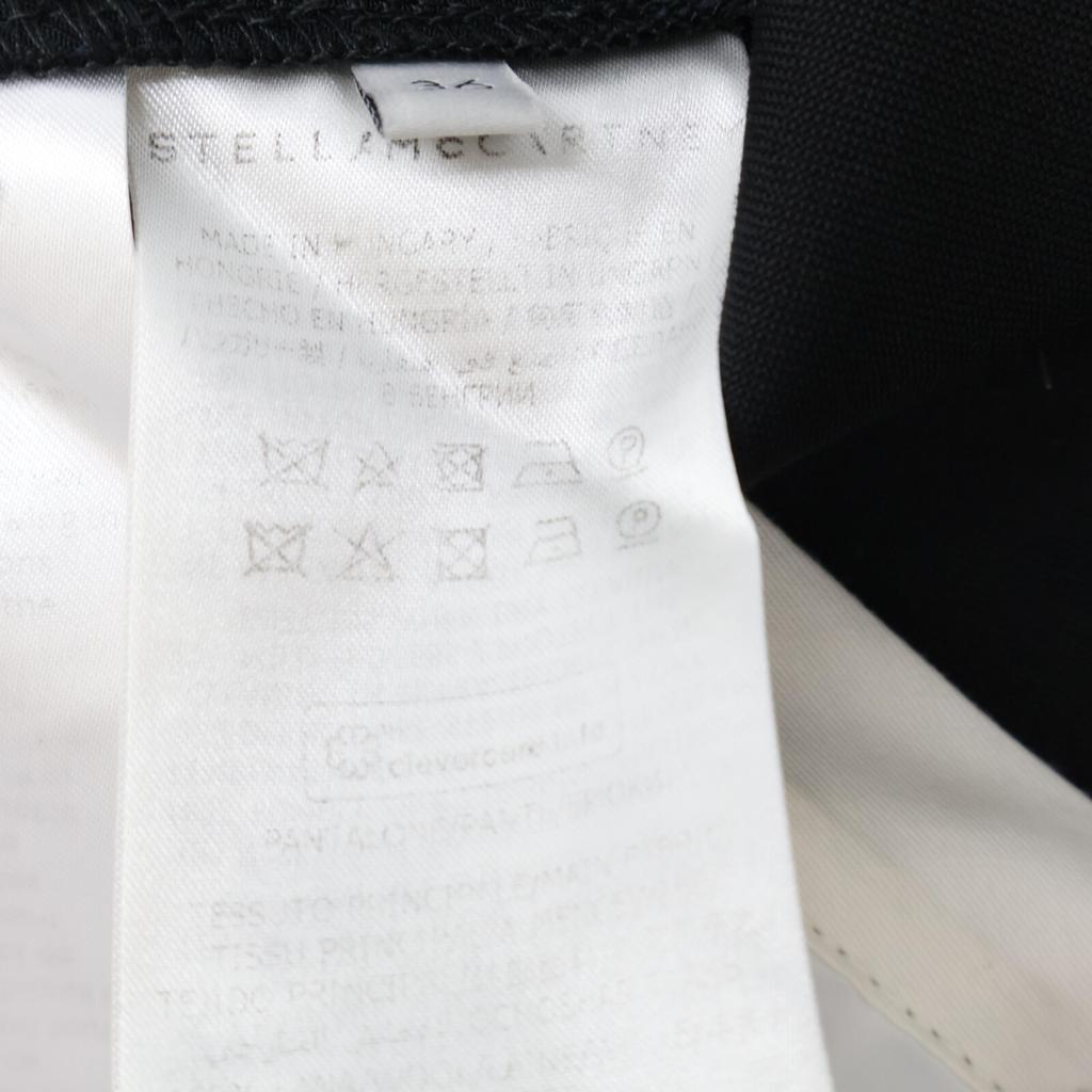 STELLA McCARTNEY [xWE ARE THE WEATHER] Black embroidered tape wide pants Bottoms 36 blackUsed