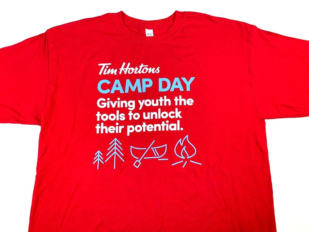 Tim Hortons Restaurant - Red Camp Day T-Shirt New! LARGE Unisex T-Shirt L