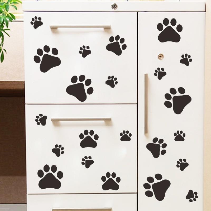 Samolepky s otisky psích tlapek Zvířecí mazlíčci 1,5" nebo 2,5" Samolepky na zeď, okno, podlahu Velká sada