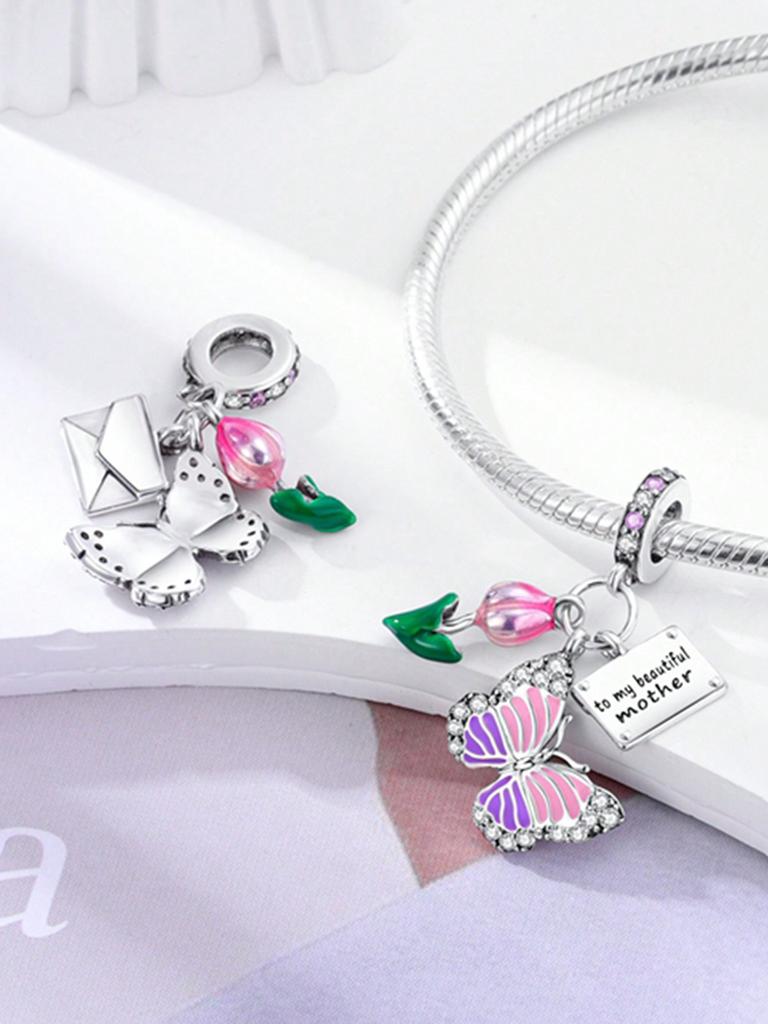 Charms Plata Copper Colors Mother'S Day Love Mother Beads Charm Pendant For Original Bracelet For Women Diy Jewelry Love Gift