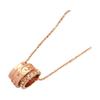 Coach Signature Three Rings Kissing C Series Glass Brass Necklace Women’s Rose Gold