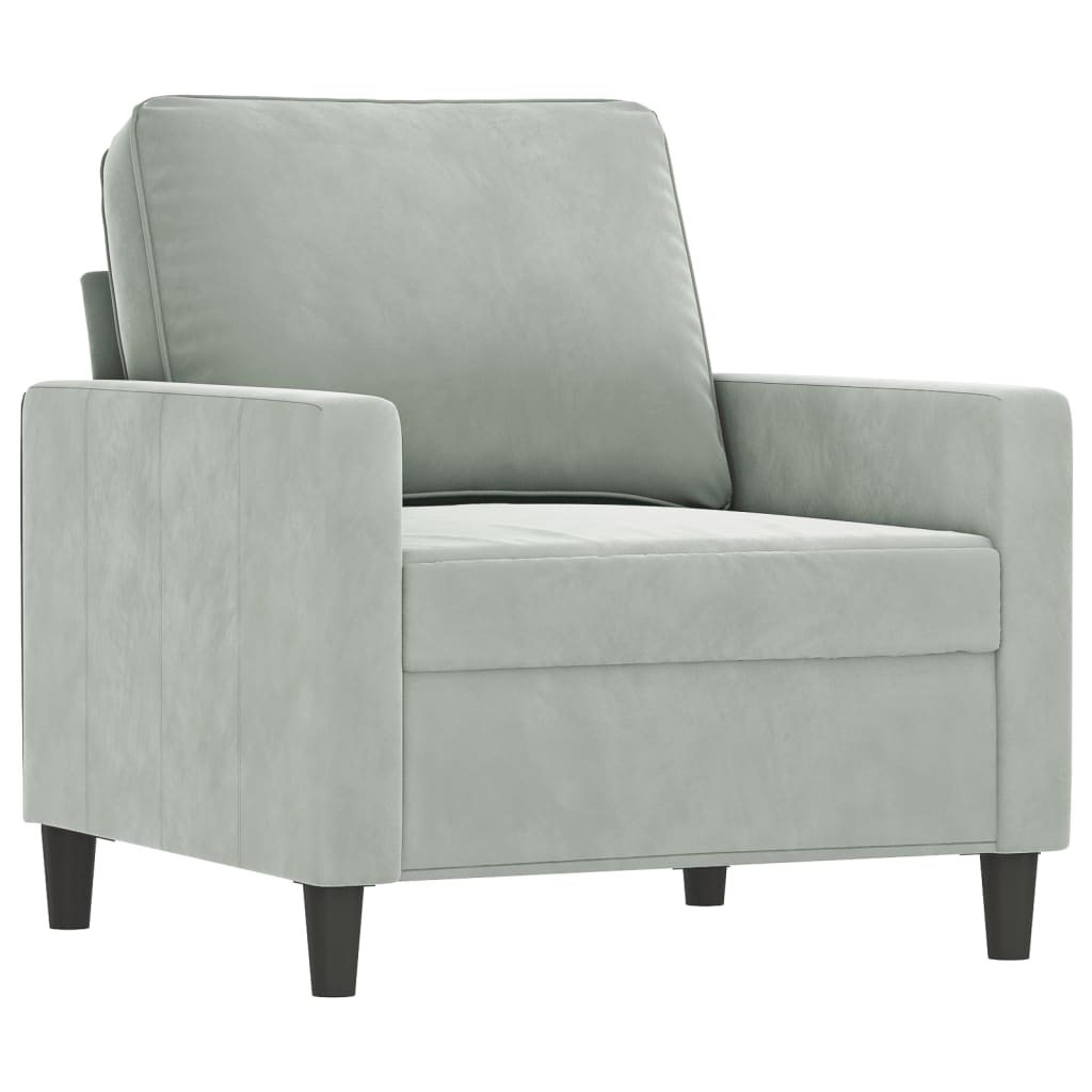 Armchair Light Grey 60 cm Velvet
