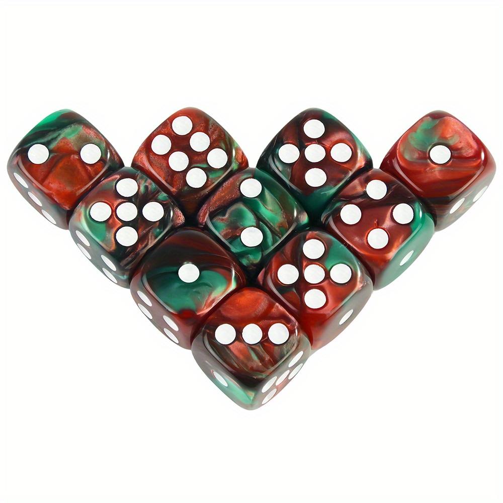 12mm D6 Acrylic Dices Mini 6-sided Two Color Cube Round Corner Game Dice for Club Party DND RPG Board Game Bar Table Accessories