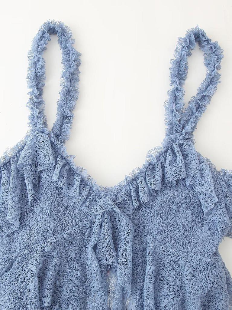 Damski Wiosenny 2025 Europejski i Amerykański Modny Koronkowy Zestaw Kamizelki i Półspódnicy