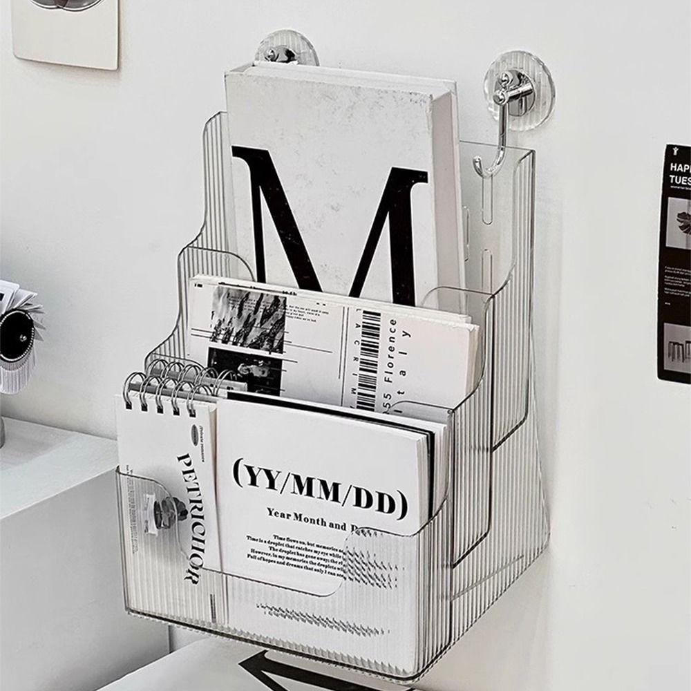 Clear Brochure Display Holder Plastic Desktop Book Stand Document Display Stand Home Decor