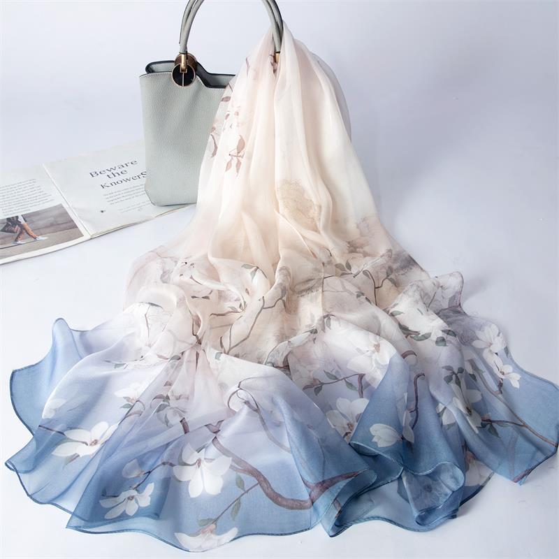 New 100% Mulberry Silk Silk Scarf Pure Chiffon Silk Scarf Shawl Exquisite Scarf Yarn