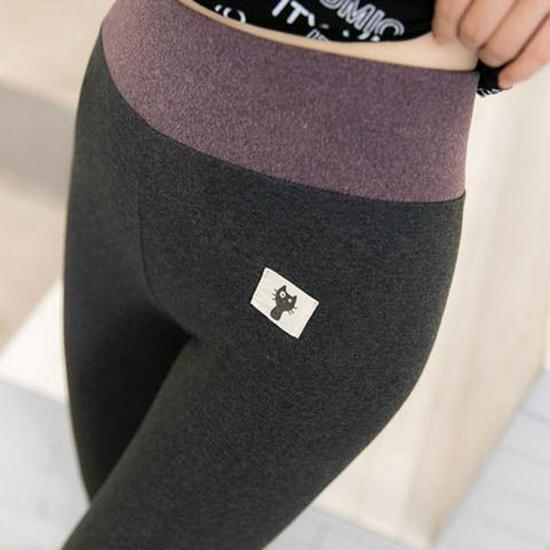 Women's High-Waisted Fleece-Lined Cotton Leggings, Slimming & Warm for Outdoor Wear, Perfect for Autumn & Winter.