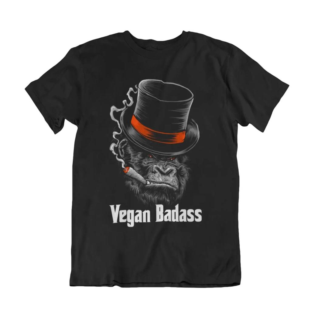 Animal Friendly Vegan T Shirt Badass Gorilla Funny Veganuary Vintage Unisex Top For Everyday Wear Stylish Versatile