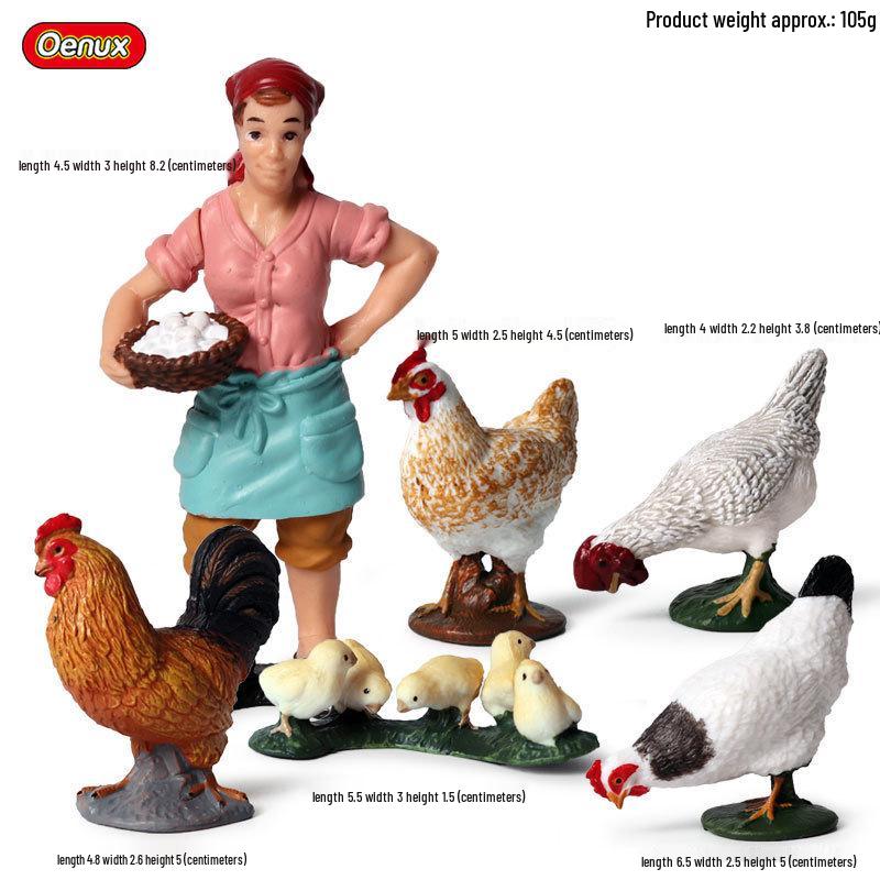Realistic Farm Animal Models: Big Yellow Duck, Rooster, Turkey, Goose, and Swan