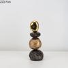 Simulated Stone Stacking Statue Desk Decoration Creative Gold-plated Stone Sculpture Resin Crafts Ornaments Room Aesthetic Decor
