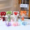 Mini Crochet Puff Flower Artificial Flower Bouquet Handmade Knitted Flowers Wedding Party Decor Graduation Holiday Gifts
