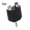 3.5mm Audio Male Jack Out Plug To 2 RCA Female Splitter Adapter Connector