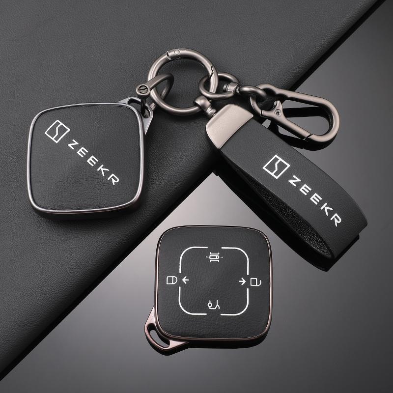 Interior Mouldings TPU Leather Car Key Case for Extremely Krypton 001 007 009 ZEEKR X NFC Truck Key Keychain AccessoriesAccessor