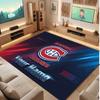 Montreal Canadiens Personalized Crystal Velvet Carpet, Customized Name Text Soft Anti‑Slip Rug for Living Room Bedroom
