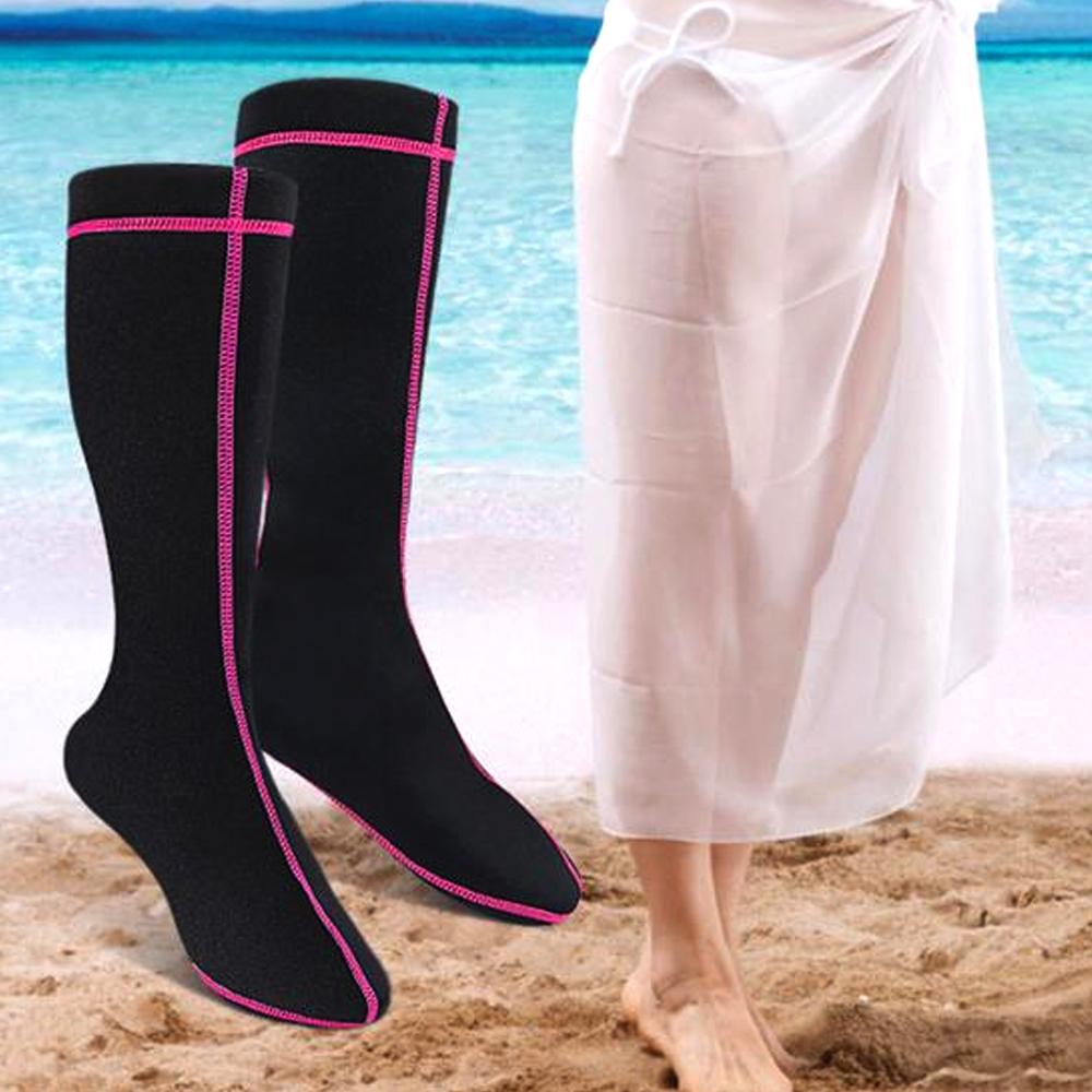Thermal Long Wetsuit Socks Non-Slip Stretchy Neoprene Diving Socks Quick Drying For Men And Women