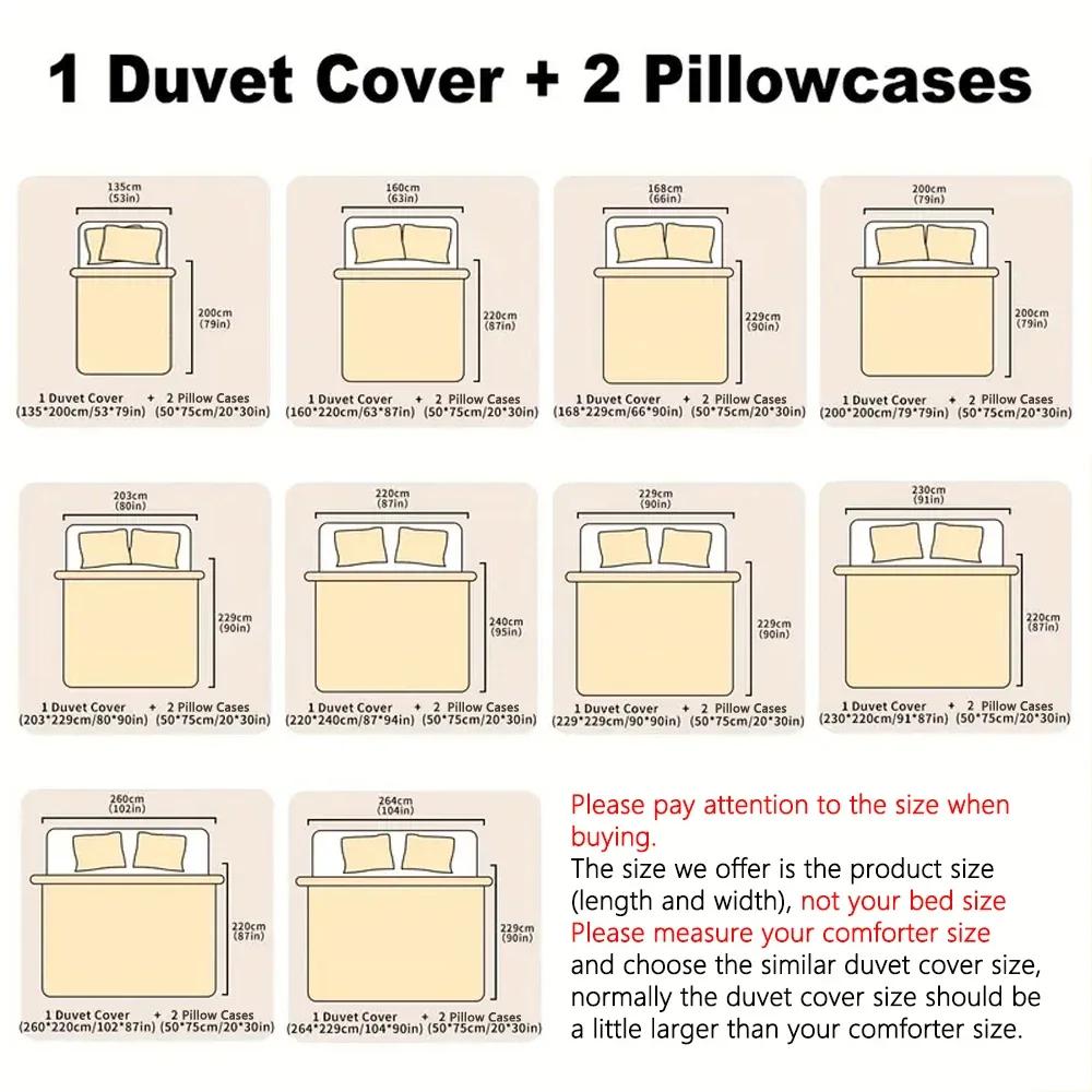 3pcs Gorgeous Sun Moon Texture Printed Quilt Set- Includes 1 Quilt Cover and 2 Pillow Cover (without Filler)