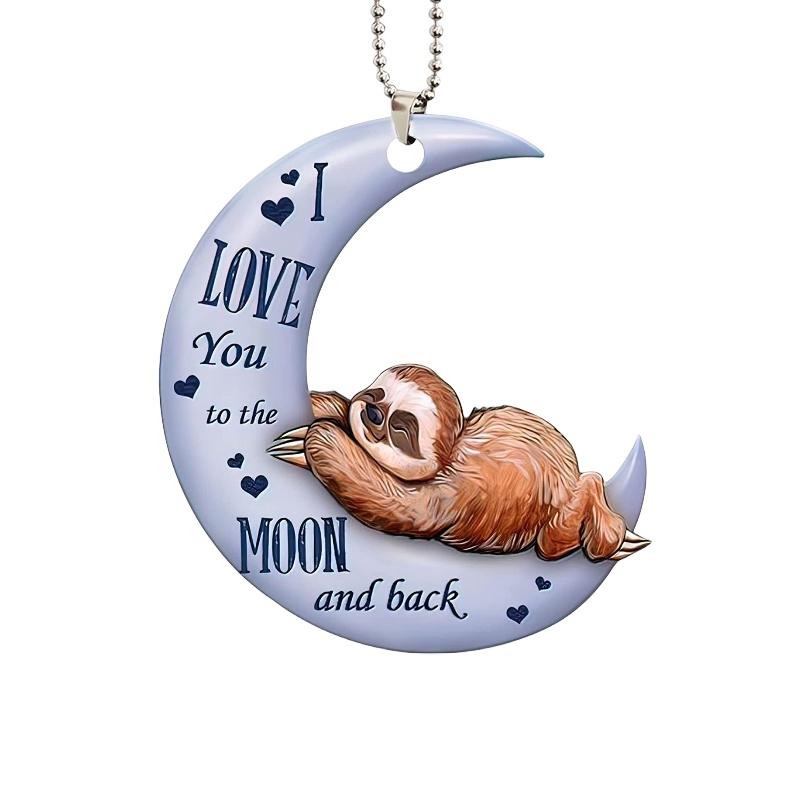 Acrylic Car Pendant Frog Moon Design Ideal For Valentine's Day And Christmas Decor