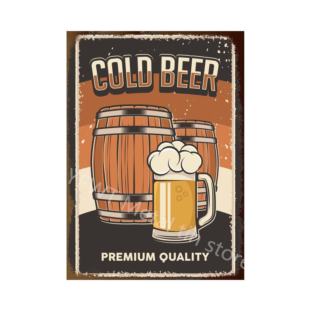 Retro Car Beer Vintage Metal Tin Sign Poster  Perfect for Bar Cafe Kitchen Balcony Decor  Classic Wall Signs for Home Decor