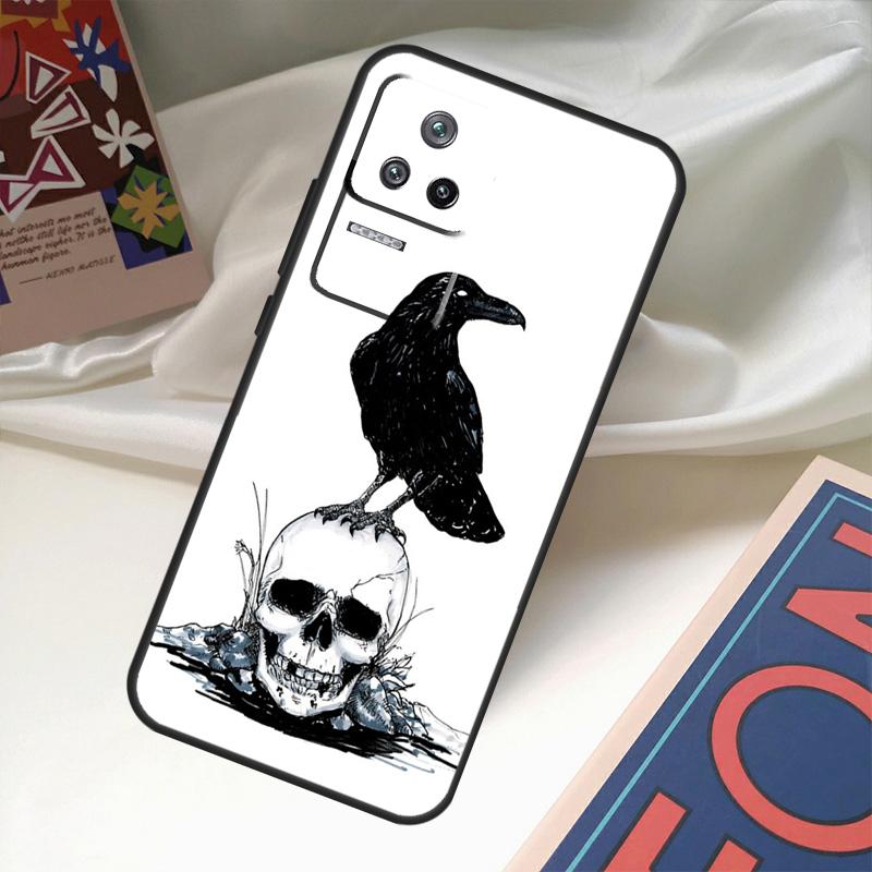 Crow Raven Dark Skull Case For POCO X6 Pro M6 X5 X3 M5s F3 F5 Xiaomi 14 Ultra 13 12 Lite 11T 12T 13T Pro Coque